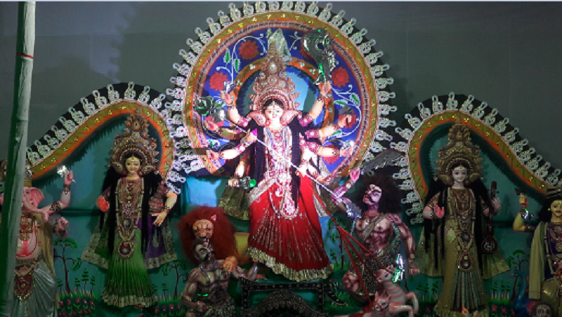 গাজীপুরের শ্রীপুরে কাওরাইদ ইউনিয়নে চলছে দুর্গাপূজার মহাউৎসব ।