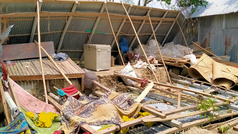 কালবৈশাখী ঝড় ও শিলাবৃষ্টিতে ব্যাপক ক্ষয়ক্ষতি ও ফসলহানি