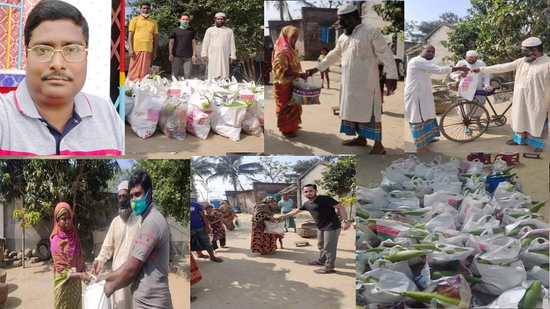 সৌদিপ্রবাসী রেজাউল পরিবারের উদ্যোগে অসহায়-দূস্থদের মাঝে খাদ্য-সামগ্রী বিতরন