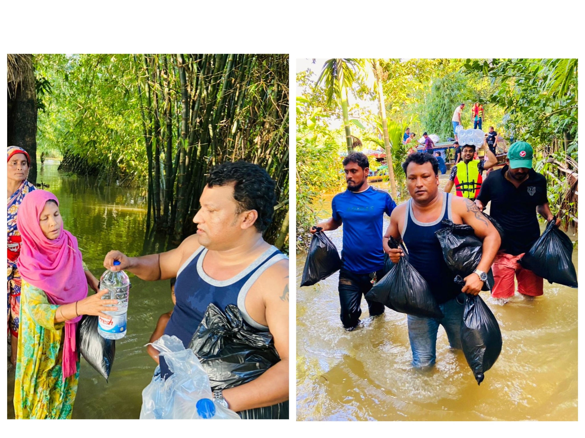 সাবেক ছাত্রলীগ নেতা মাসুদ রানা এরশাদের পক্ষ থেকে সিলেট বানভাসি ১ হাজার পরিবারে খাদ্য সহায়তা ও কাপড় বিতরণ