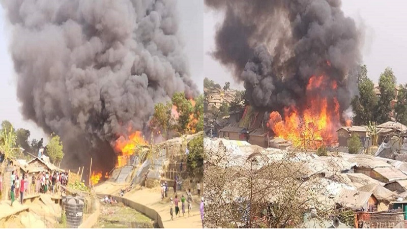 রোহিঙ্গা ক্যাম্পে আবারো ভয়াবহ অগ্নিকান্ড