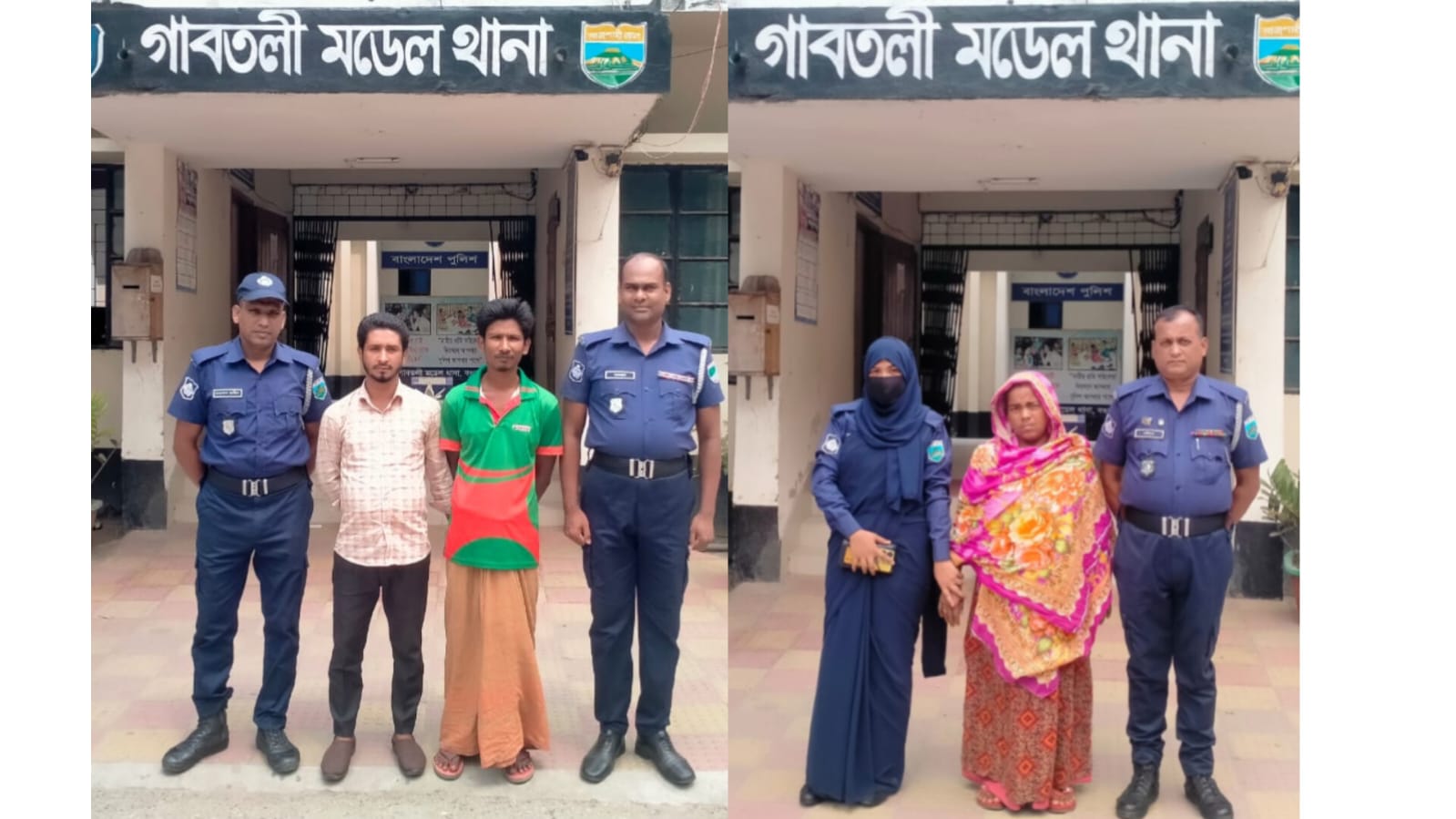 বগুড়া গাবতলী মডেল থানায় মাদক ব্যবসায়ী সহ ৩ জন গ্রেফতার করে জেল হাজতে প্রেরণ। 