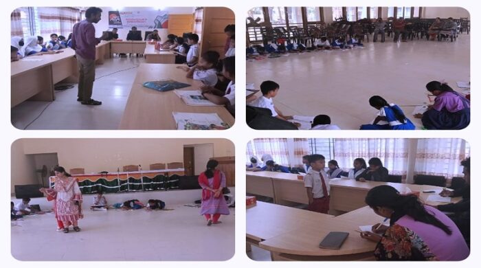 বিলাইছড়ি উপজেলা কনফারেন্স রুমে শিক্ষার্থীদের চিত্রাঙ্কন প্রতিযোগিতা পরিদর্শন করছেন উপজেলা নির্বাহী কর্মকর্তা হাসনাত জাহান খান ও অন্যান্য অতিথিবৃন্দ।