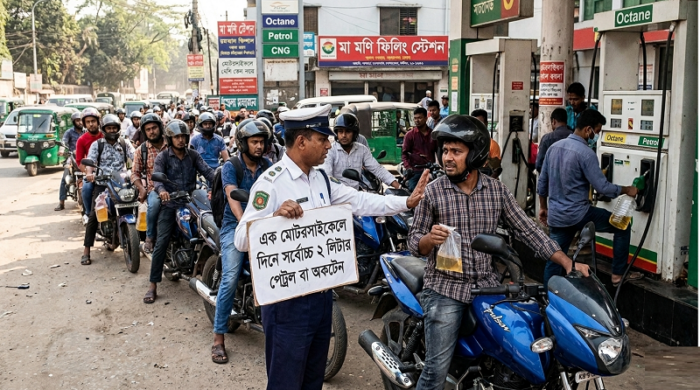 মোটরসাইকেলে ২ লিটারের বেশি তেল নয়।