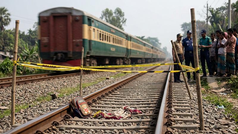 গাজীপুরে ট্রেনে কাটা পড়ে মা ও তিন বছরের শিশুর করুণ মৃ/ ত্যু